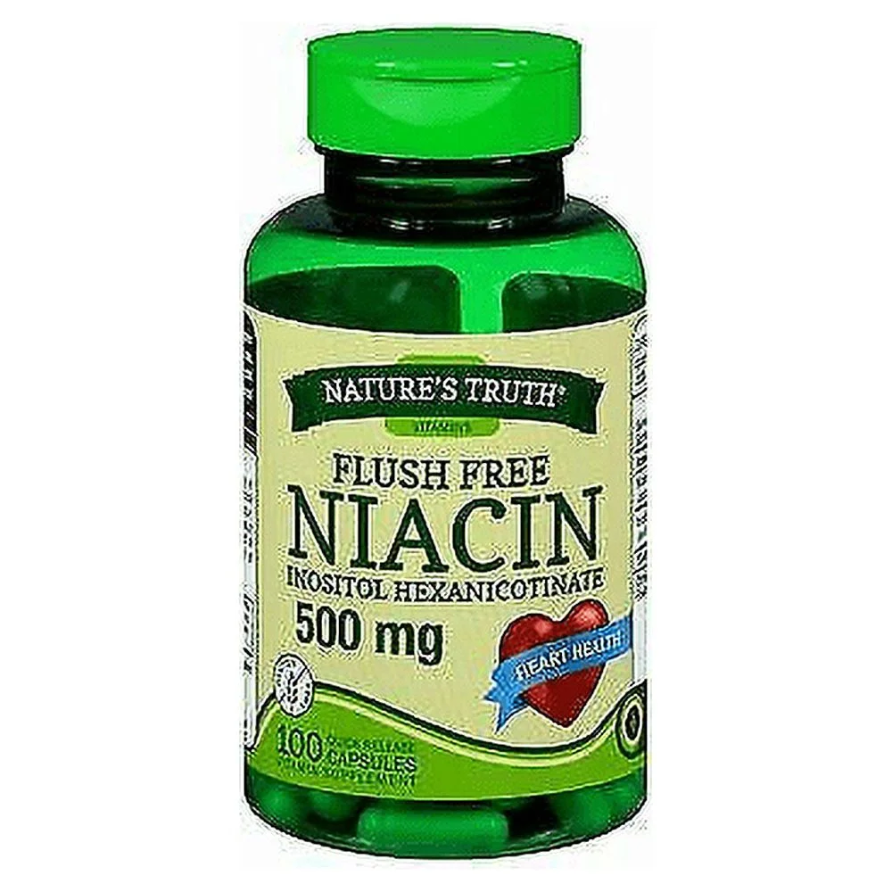 Nature's Truth Flush Free Niacin Inistol Hexanocinate 500mg, 100ct, 4-Pack