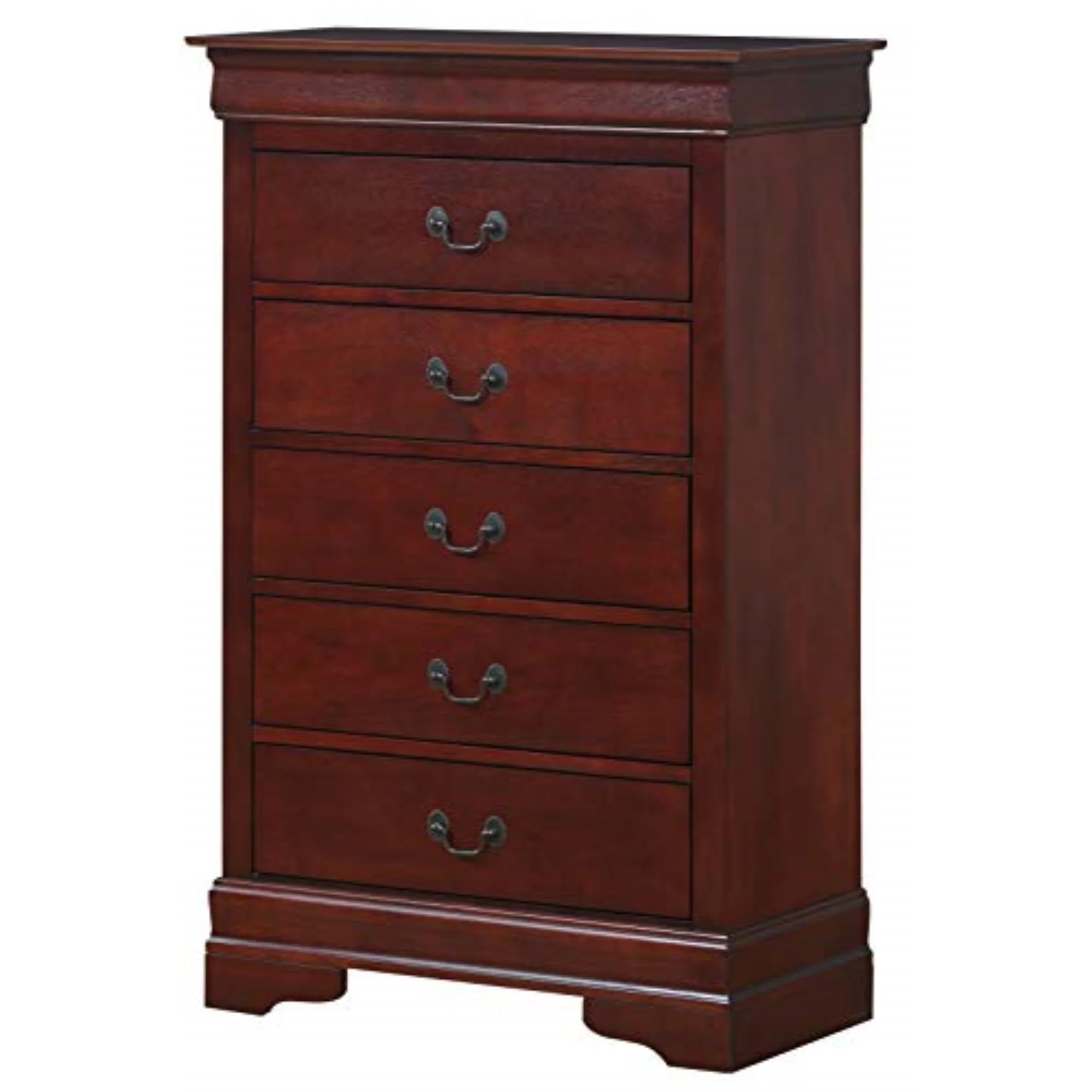 Glory Furniture Louis Phillipe 5 Drawer Chest in Cherry