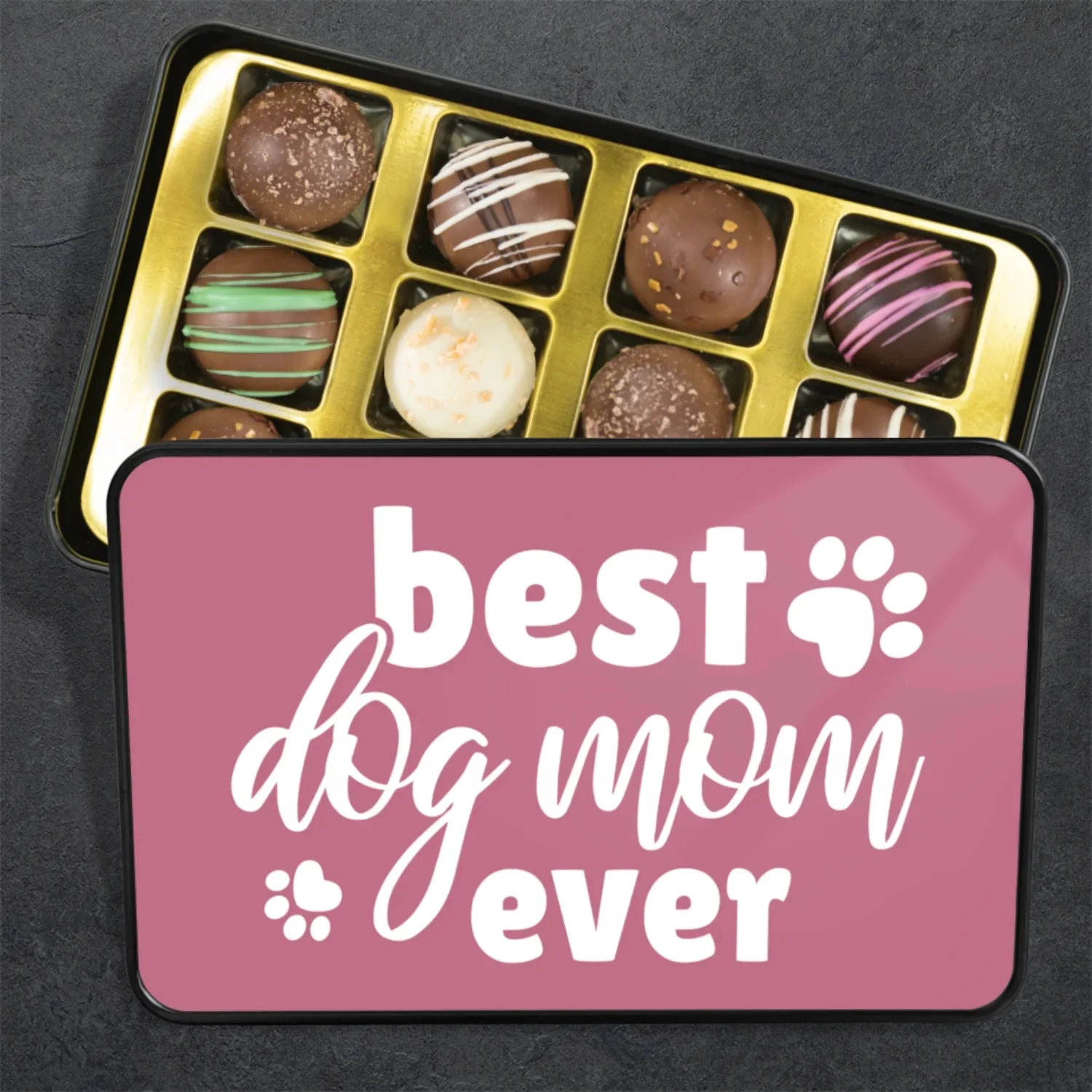 Best Dog Mom Ever Chocolate Truffle Keepsake Tin