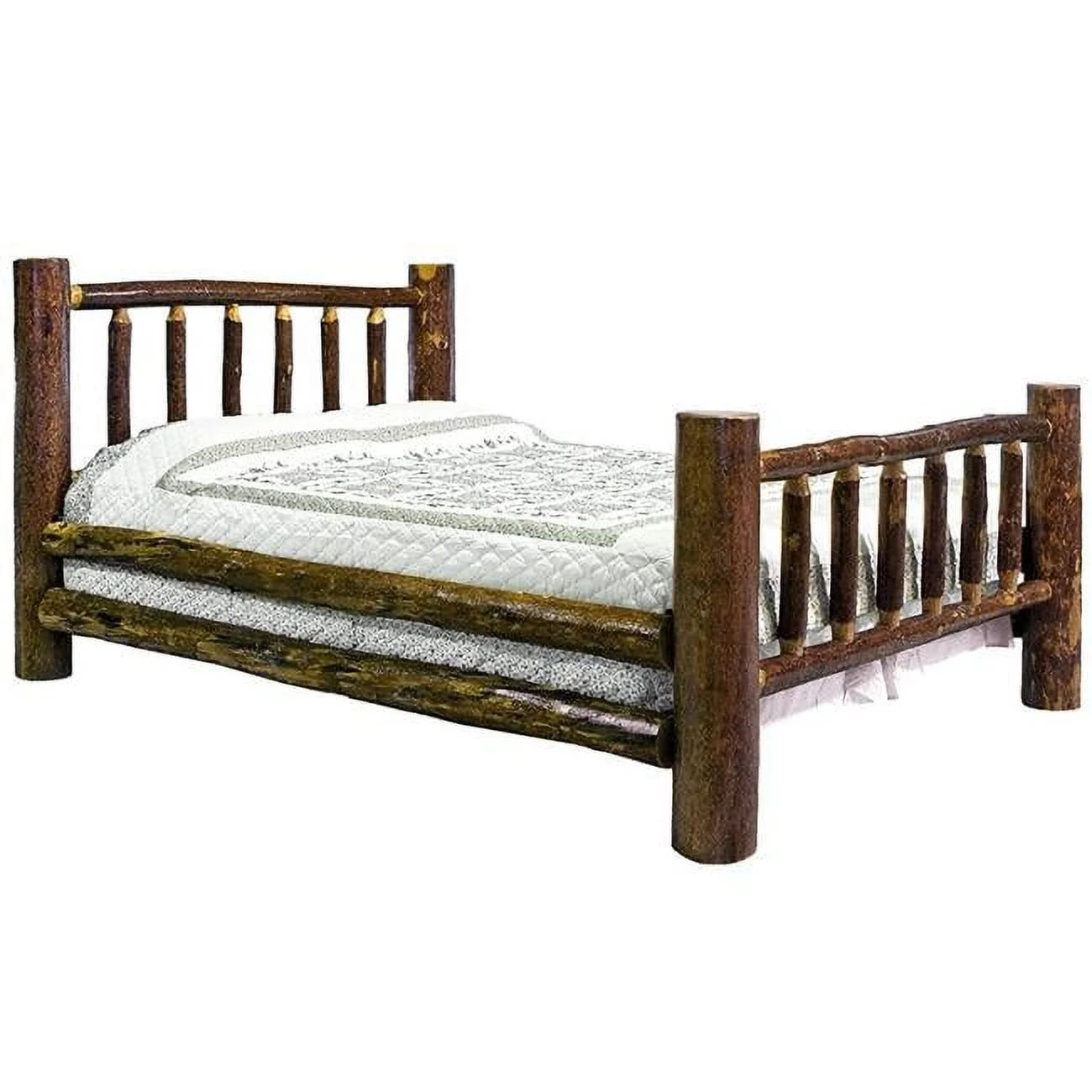 Glacier Country Collection Bed with Laser Engraved Pine Tree - King