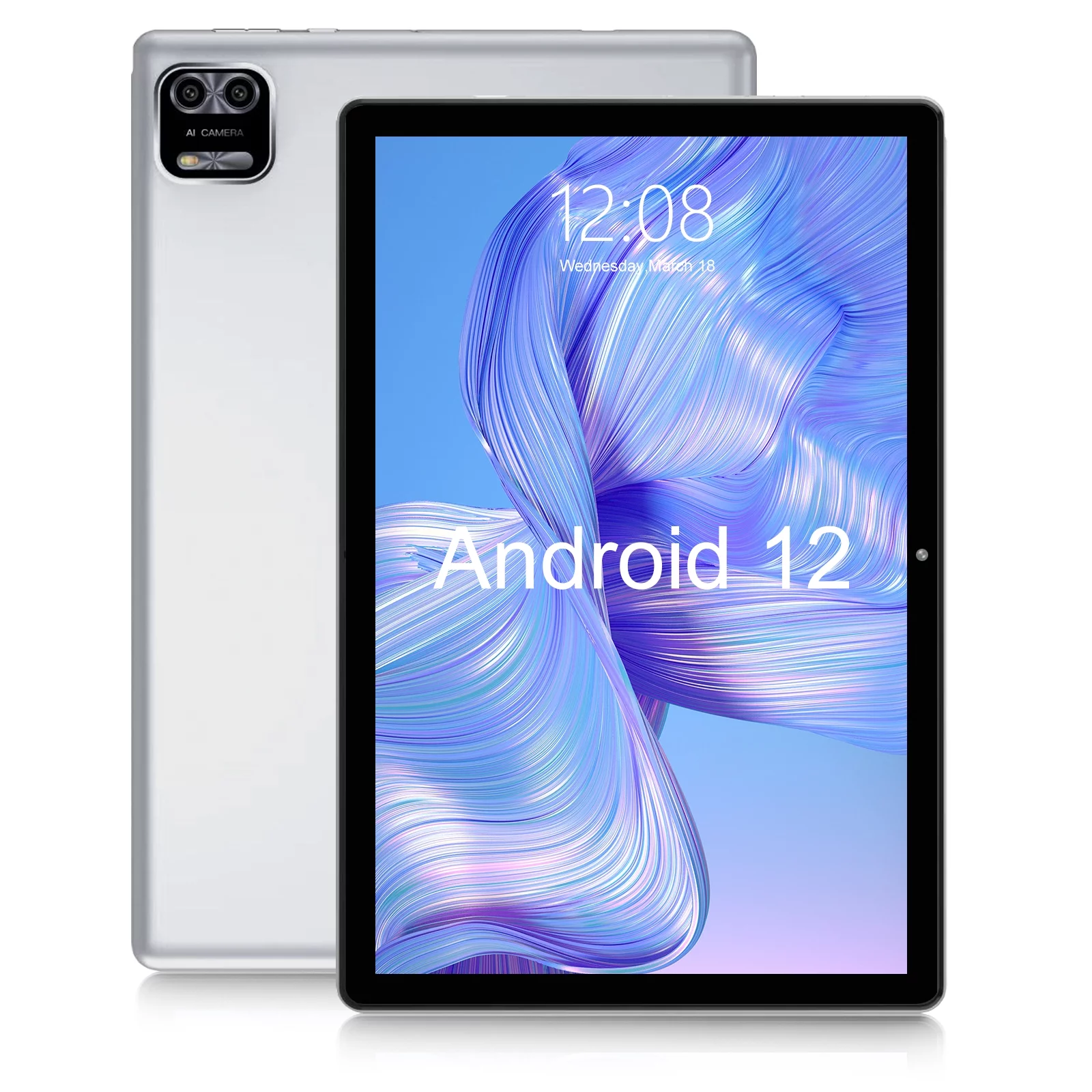 Android 12.0 Tablet 10 inch WeTap Y10,3GB RAM 64GB Storage,2MP+8MP Dual Camera,Quad-Core,1280x800 | Wi-Fi | Bluetooth | 6000mAh | Google GMS Certified