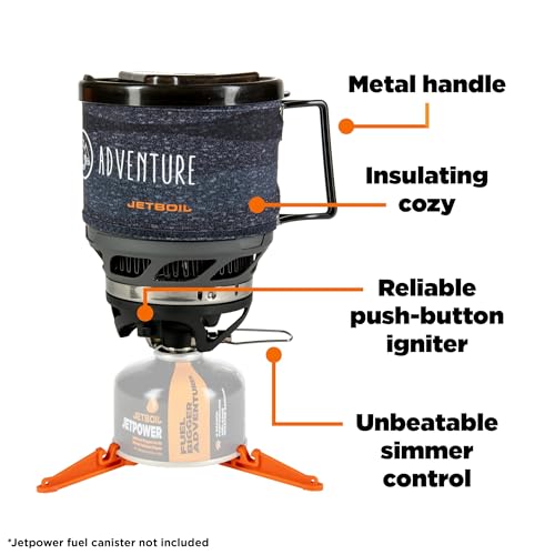 Jetboil MiniMo Camping and Backpacking Stove Cooking System with Adjustable Heat Control