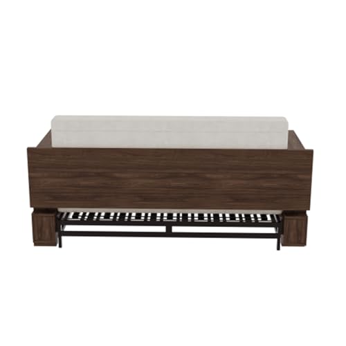 3 in 1 Convertible Sleeper Sofa Bed,Loveseat Couch with Pull Out Bed,Small 2 Seat Futon Sofa Bed Convertible Office Desk,Modular Sofa,Velvet,52.40'',Beige