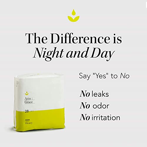 Attn: Grace Light Incontinence Pads for Women (28-Pack) - High Absorbency Sensitive Skin Protection for Bladder Leaks or Postpartum, Discreet, Breathable and Plant-Based