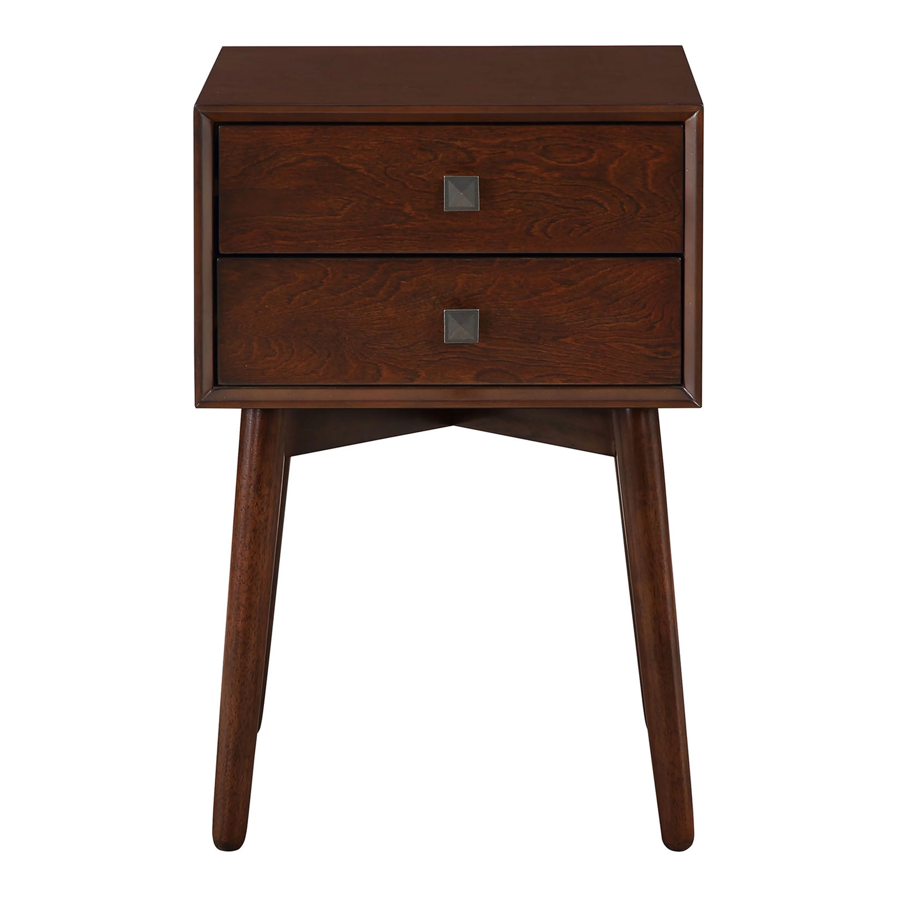 Berne Indoor 2-Drawer Wood Espresso End Table for Bedroom by Furniture of America