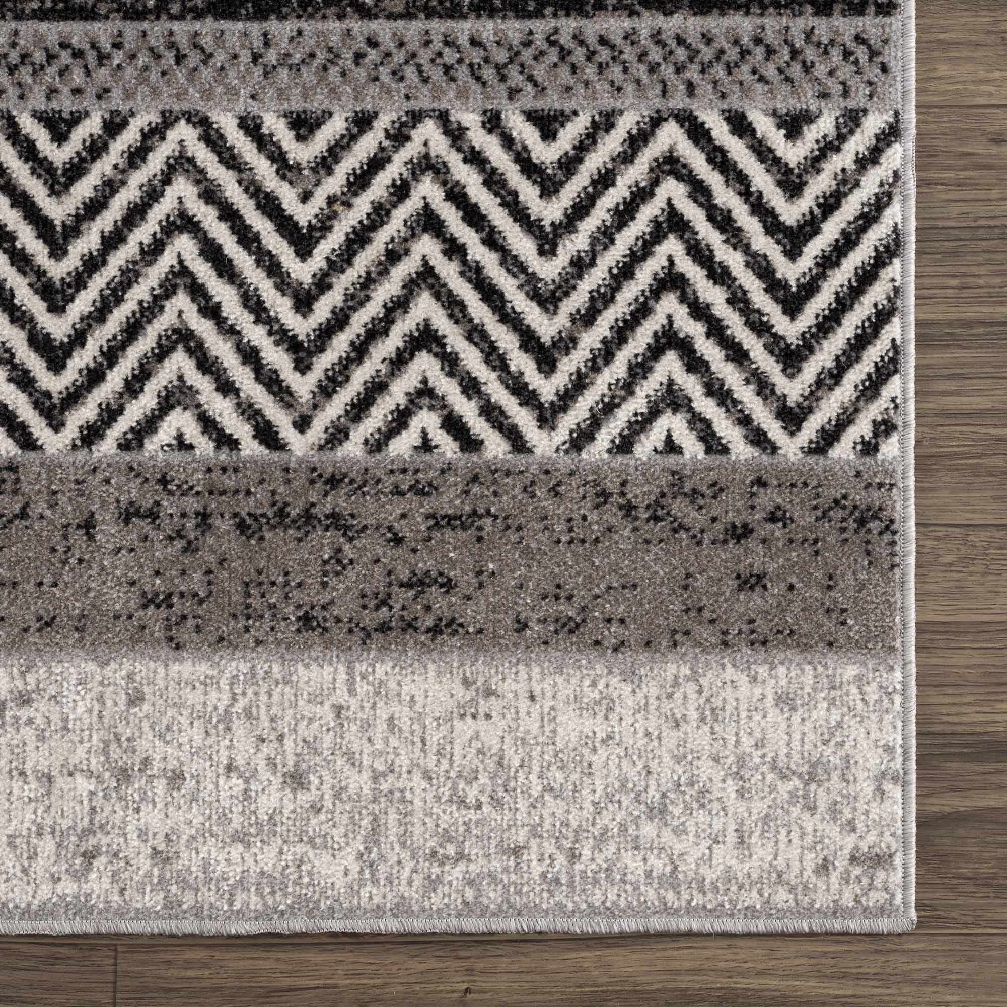 Hauteloom Middlestown Living Room, Bedroom Machine Washable Area Rug - Black, Beige, Gray - 5'3