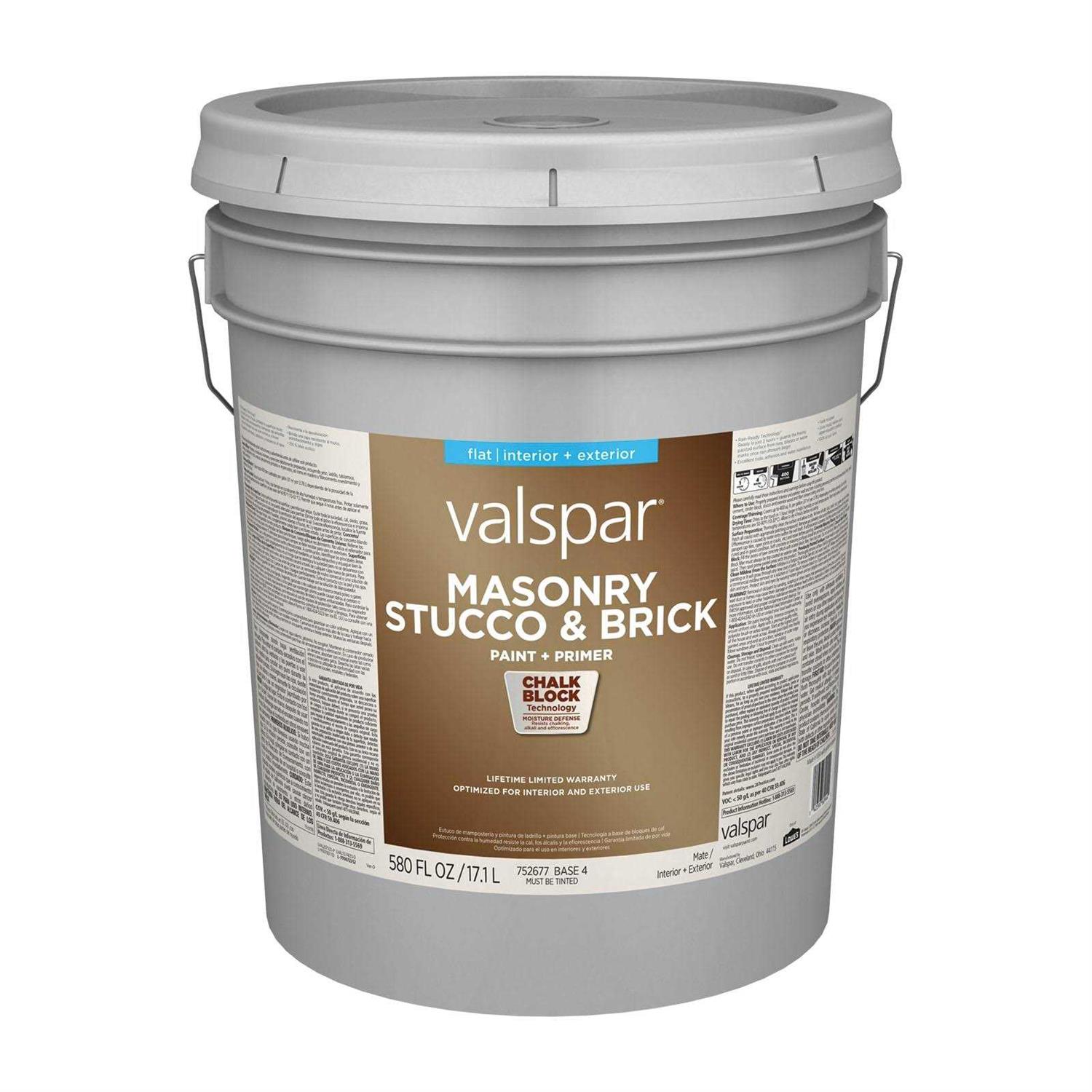 Valspar Masonry Stucco Brick Flat Interior/Exterior Tintable Paint 007