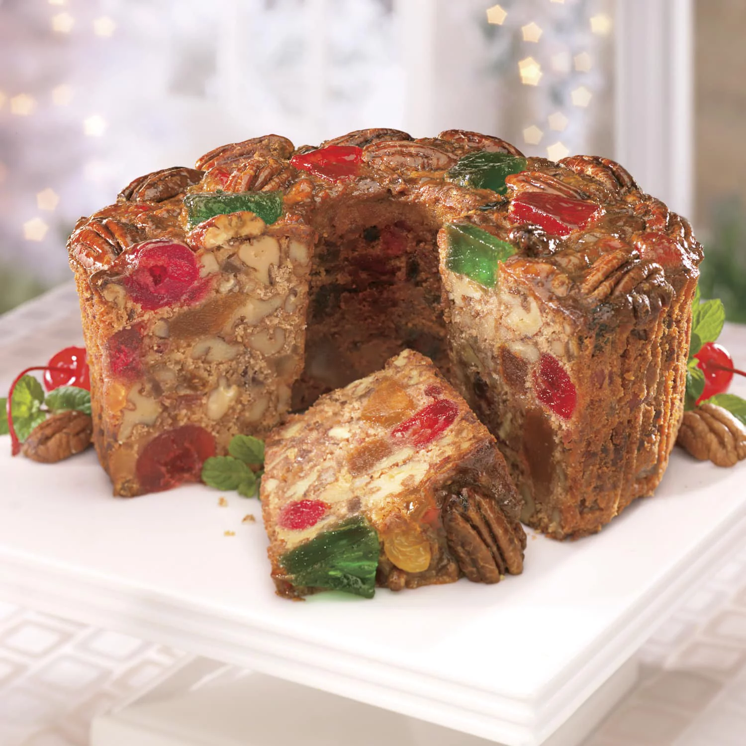 The Swiss Colony Christmas Fruitcake - Traditional Bakery Dessert with Whole Fruit and Nuts, Sweet and Buttery Rich Holiday Treat