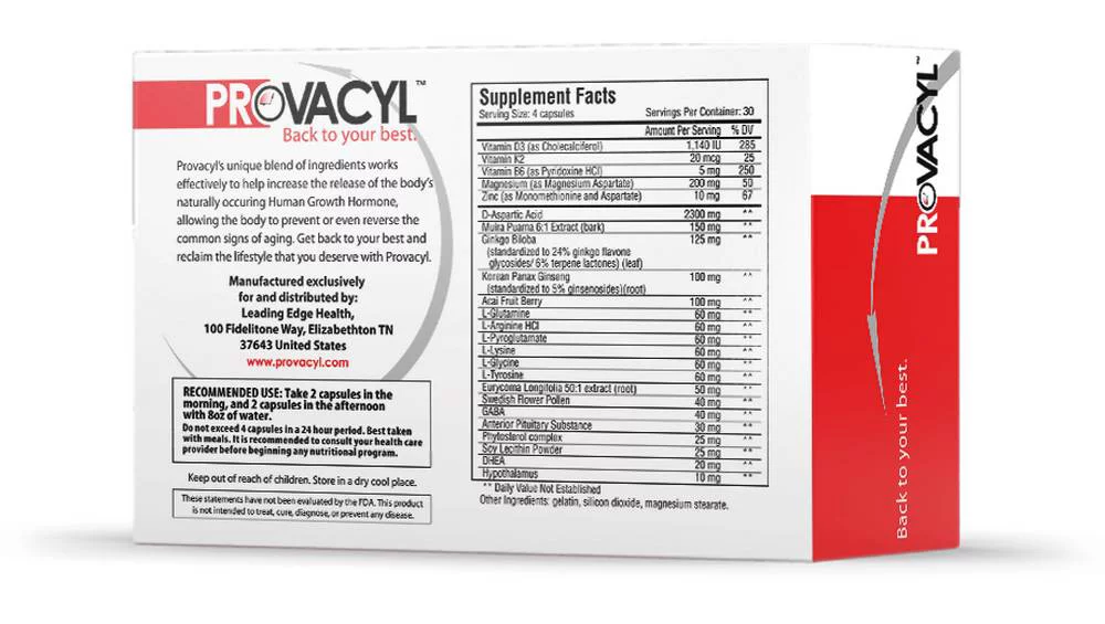 Provacyl Men's Daily Formula For Optimal Health and Carnal Fitness 120 Tablets