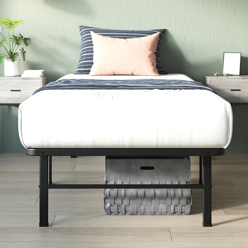 ZINUS Rumi 14in Full Metal Bed Frame, Quick Assembly SmartBase® Mattress Foundation, Heavy Duty Sturdy Steel with No Box Spring Needed, Eco-Friendly Packaging, Black