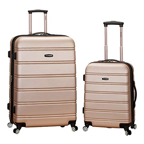 Rockland Melbourne Hardside Expandable Luggage with Spinner Wheels, 2TONEBLUE, 2 Piece (20/28)