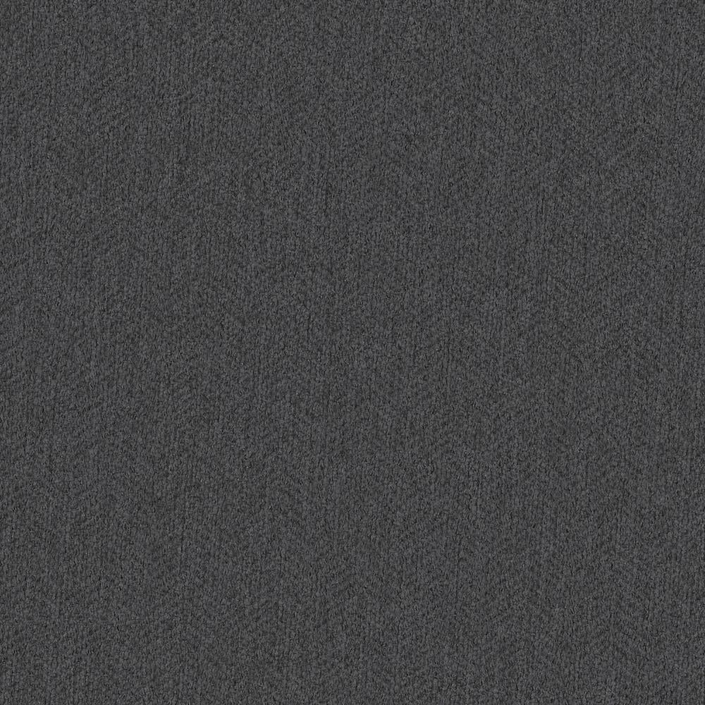 Hudson 128W U Shaped Couch with Chaise in Charcoal Gray Herringbone Fabric