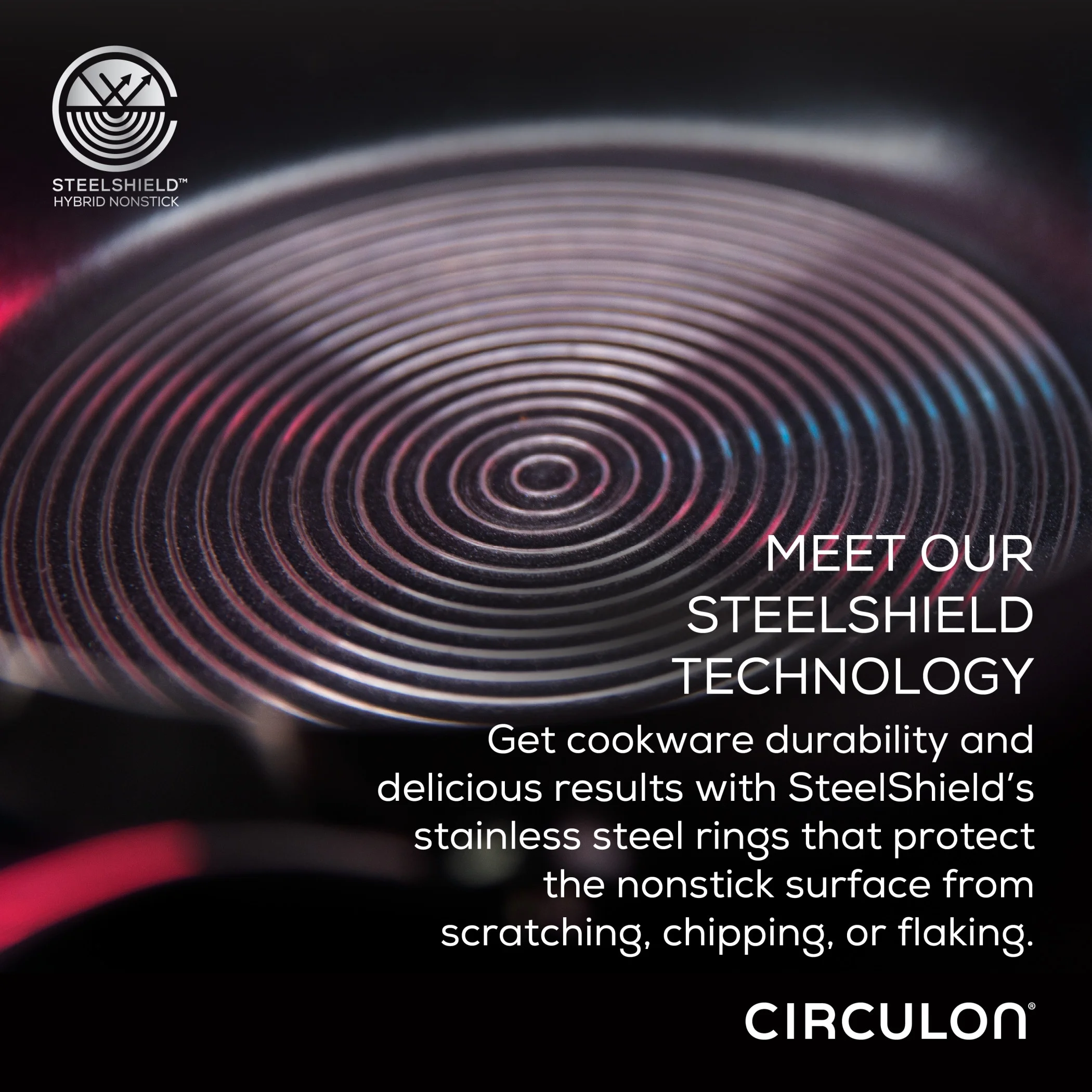 Circulon SteelShield 10.25 inch Stainless Steel Skillet, Silver