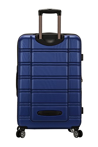 Rockland Melbourne Hardside Expandable Luggage with Spinner Wheels, Blue, Checked Large 28