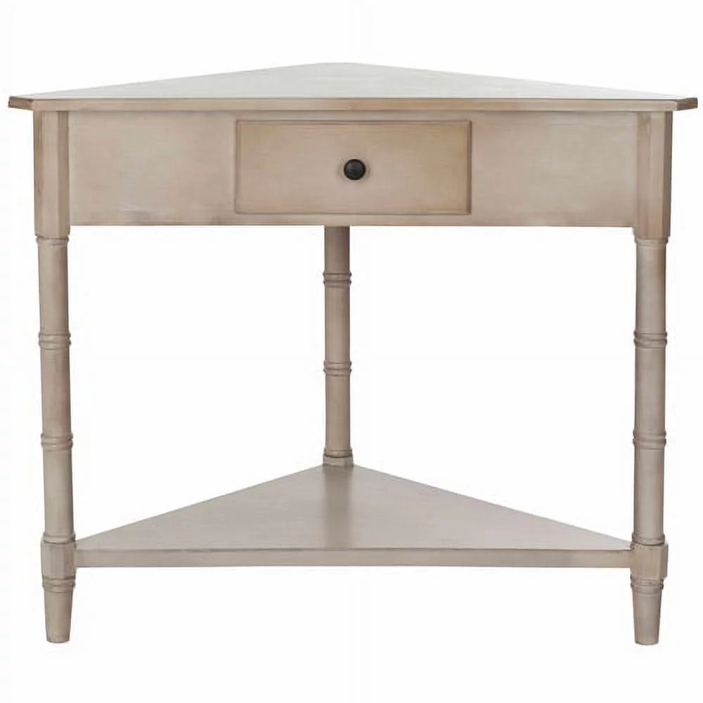 SAFAVIEH Gomez Solid Casual Corner Table With Storage Drawer, Vintage Grey