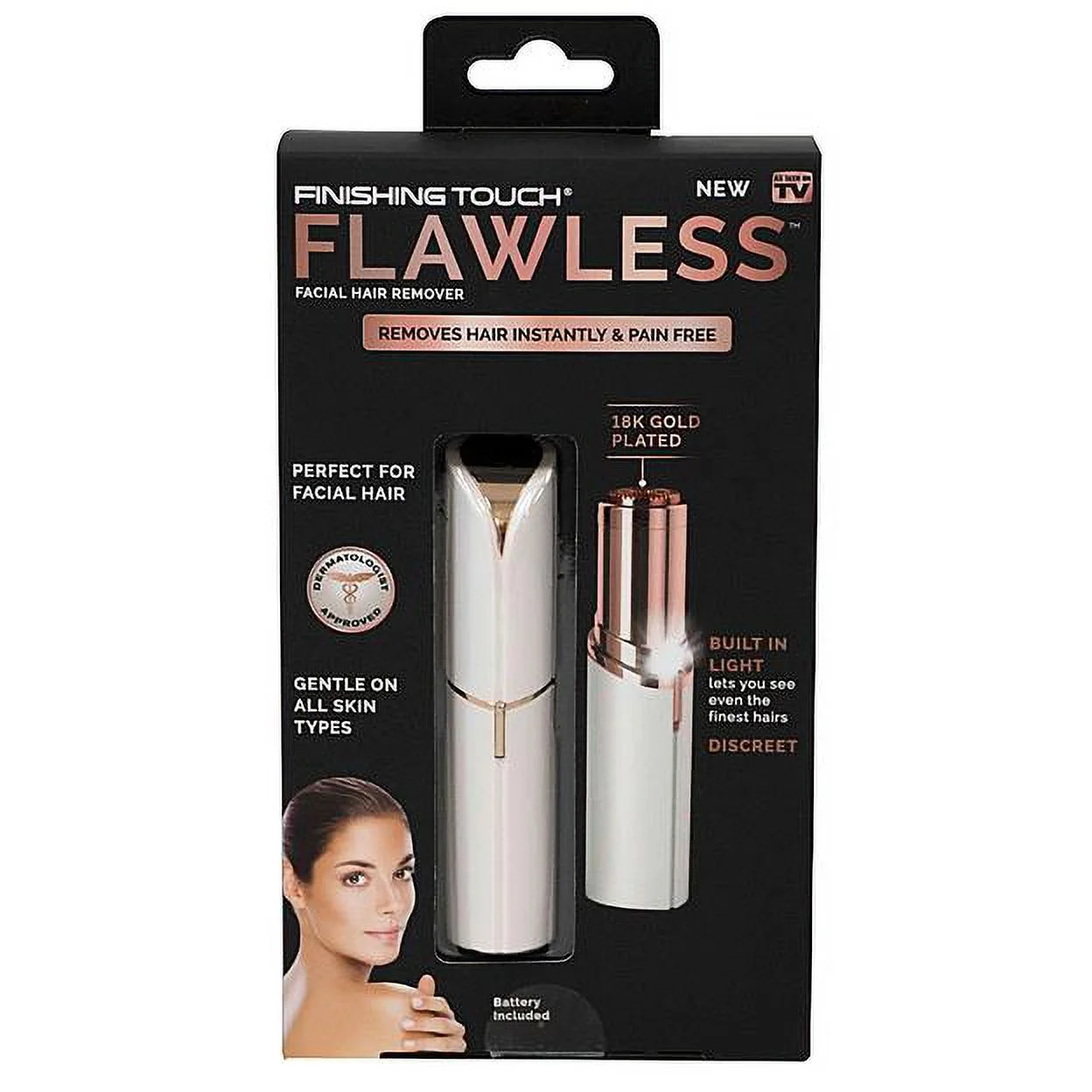 Finishing Touch Flawless Facial Hair Remover, White, Hair Remover