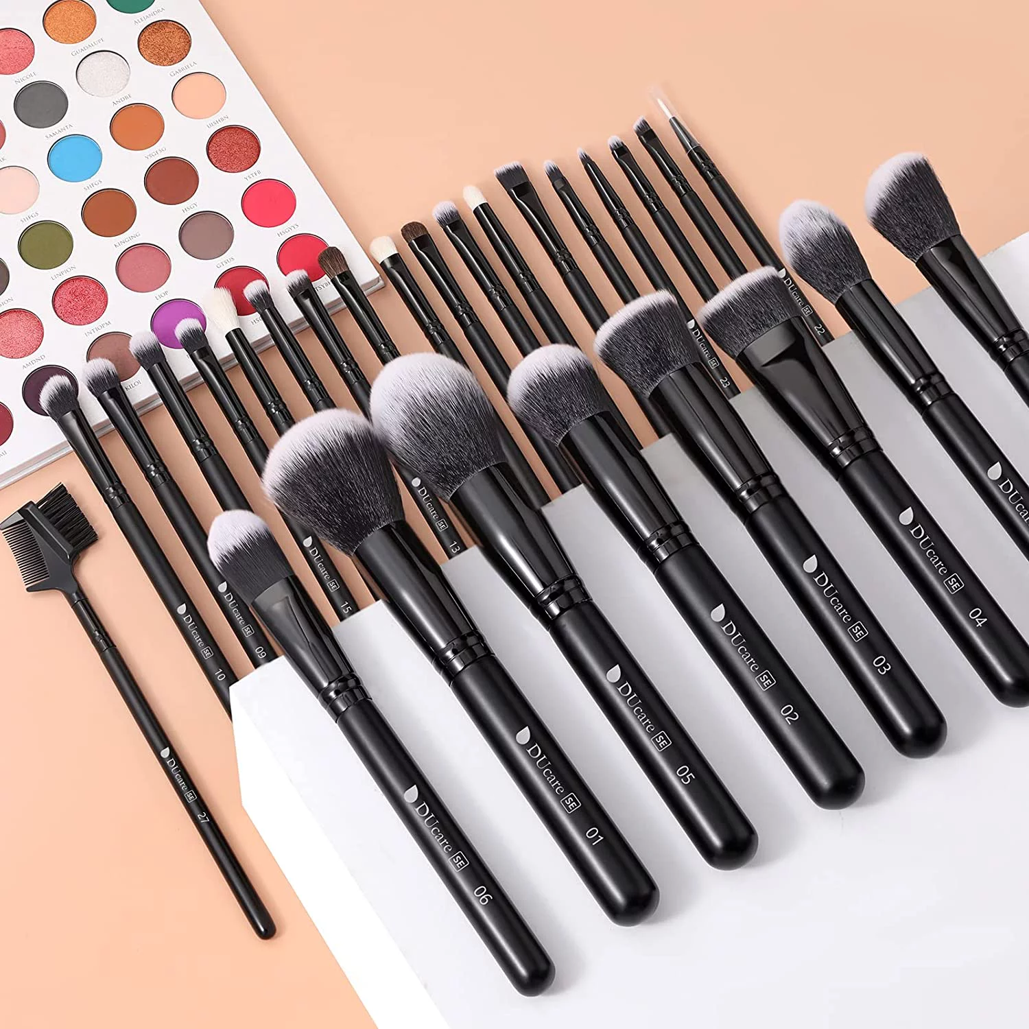 DUcare Makeup Brushes Professional 27Pcs Makeup Brush Kit Set Kabuki Foundation Blending Face Powder Blush Concealers Eye Shadows
