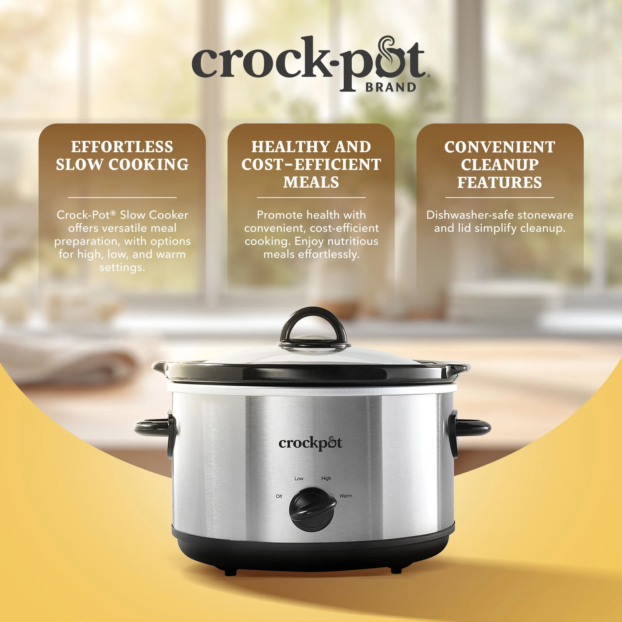 Crock-Pot 4.5 Quart Manual Slow Cooker SCR450-S  Silver