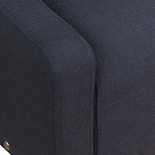 HomePop Velvet Swoop Arm Accent Chair, Suri Blue