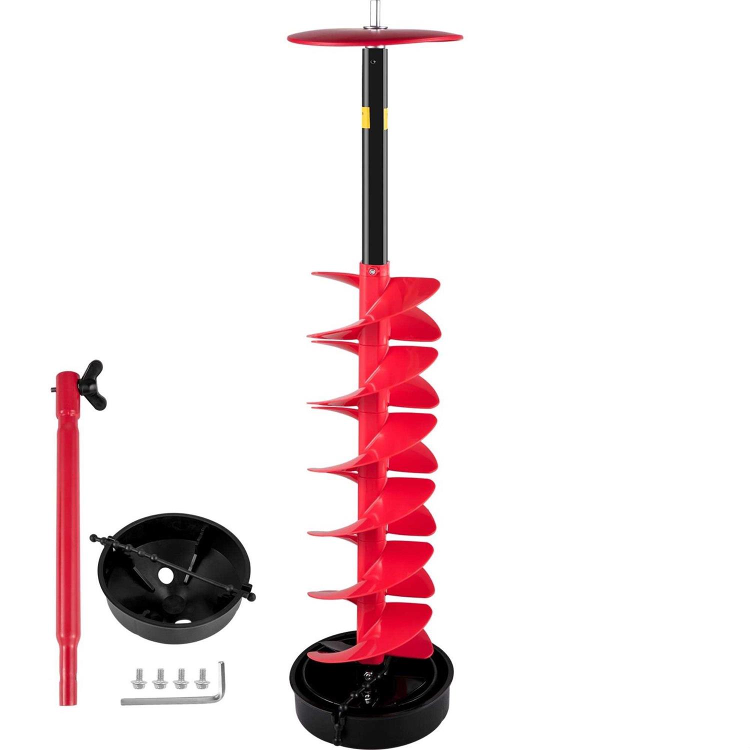 VEVOR Ice Drill Auger Nylon Ice Auger Bit 8”x39” Drill Adapter Ice Fishing Red BZHSNLYC39348TWTLV0