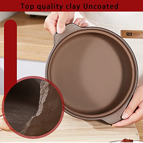 Natural Terracotta Casserole with Lids Clay Pots for Cooking, Unglazed Earthenware Rice Pots (T3-2.64QT)