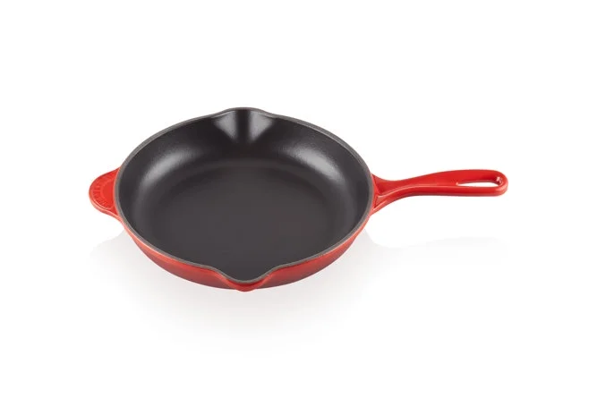 Le Creuset Enameled Cast-Iron 10-1/4-Inch Skillet with Iron Handle, Flame