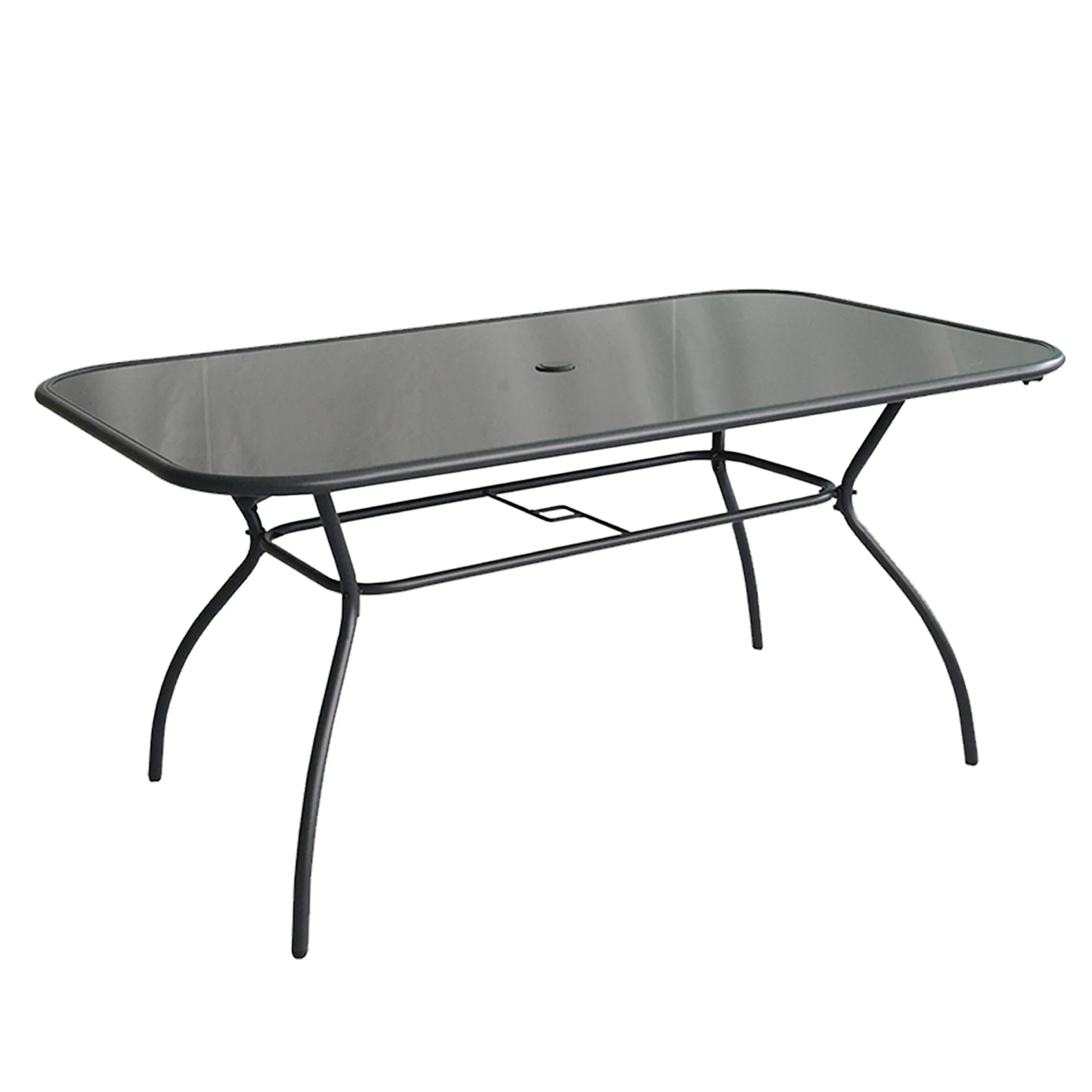 Oasis Casual Emelia 7Pcs Dining Set Six Wicker Spring Chairs,One Tempered Glass Rectangular Table