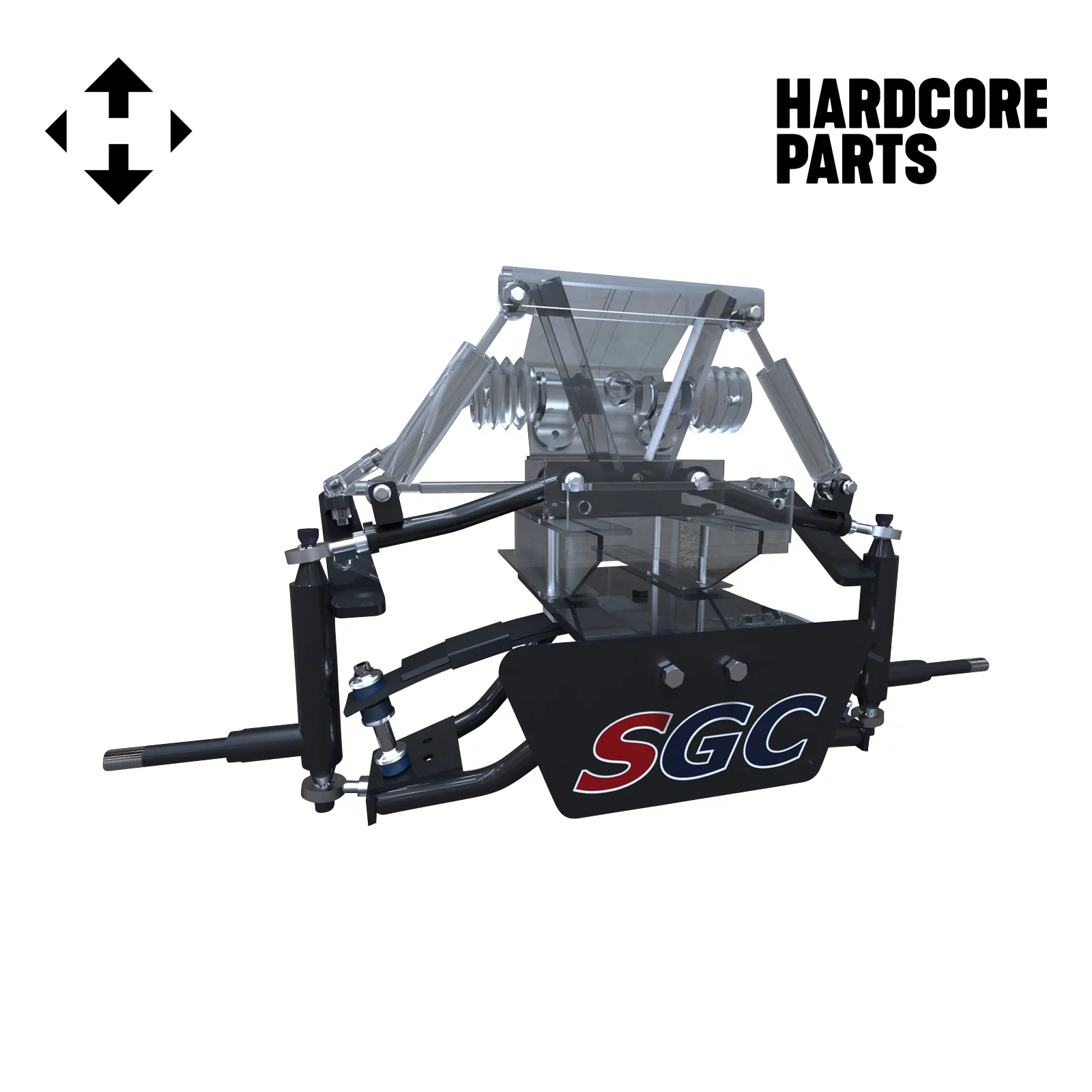 Hardcore Parts 6” Heavy Duty Double A-Arm Suspension Lift Kit for Club Car DS Golf Cart (2004.5-Up) with 12