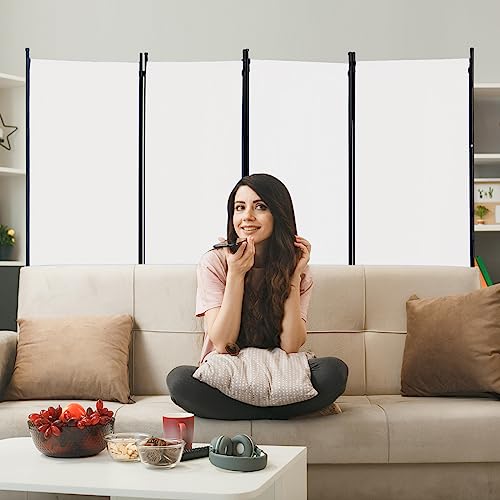 6 Panel Room Divider, Folding Privacy Screen Wall Divider for Room Separation, Freestanding Room Partitions for Home Office Dorm Decor,Black