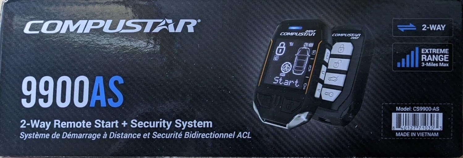 Compustar CS9900-AS 2 Way LCD Remote Start and Alarm System with 3 Mile Range CS9900AS