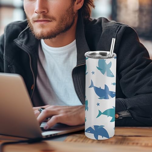 Joyclub Sublimation Tumblers Blanks 20 oz 10 Pack Skinny Straight Tumblers Bulk Stainless Steel Insulated Sublimation Cups with Lid and Straw, Gift Box