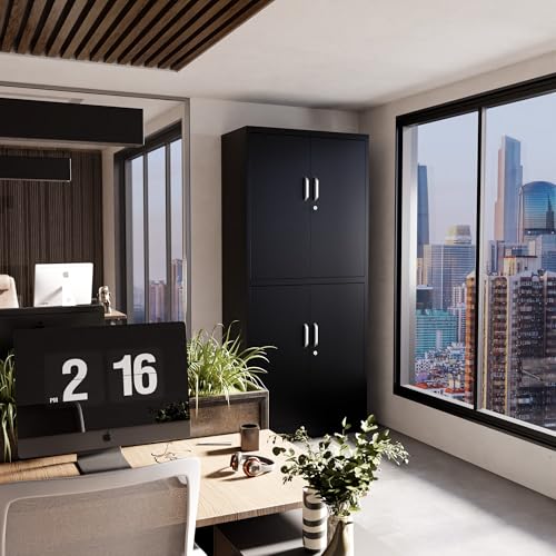 METALTIGER Extra-Spacious Metal Storage Cabinet with Wheels | Rolling Locking Garage Storage Cabinet with Doors, Pegboard and Powder-Coated (71