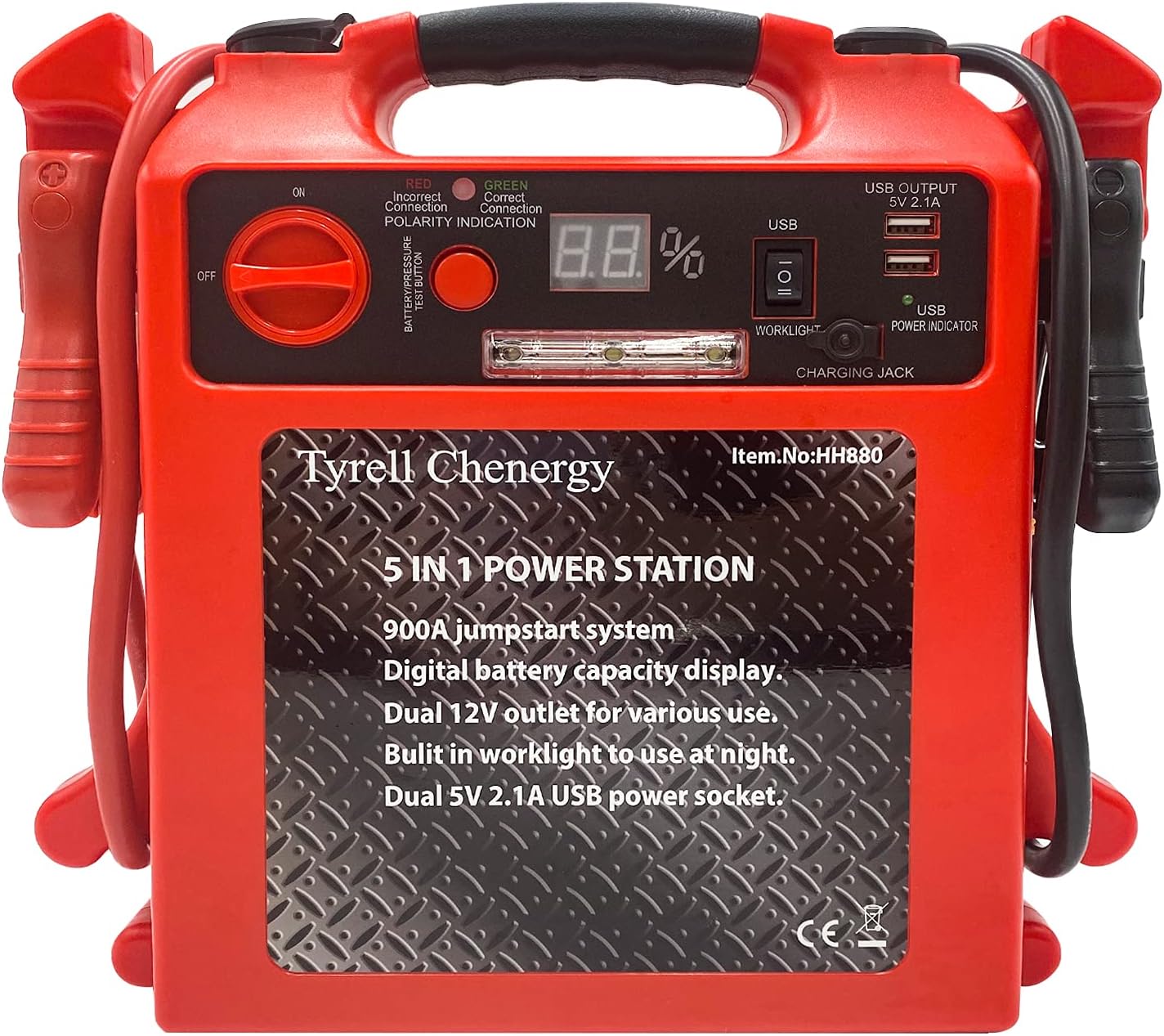 Car Jump Starter,Portable Battery Charger,Emergency Supply Power Pack,Digital Battery Booster with LED Light & Double USB Ports and Double 12V Car Ports (Blue)