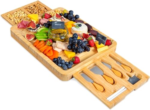 RoyalHouse Personalized Charcuterie Board, Custom Bamboo Engraved Cheese Board, Customized Gifts, Bridal Shower Gifts, Perfect for Personalized Christmas Gift