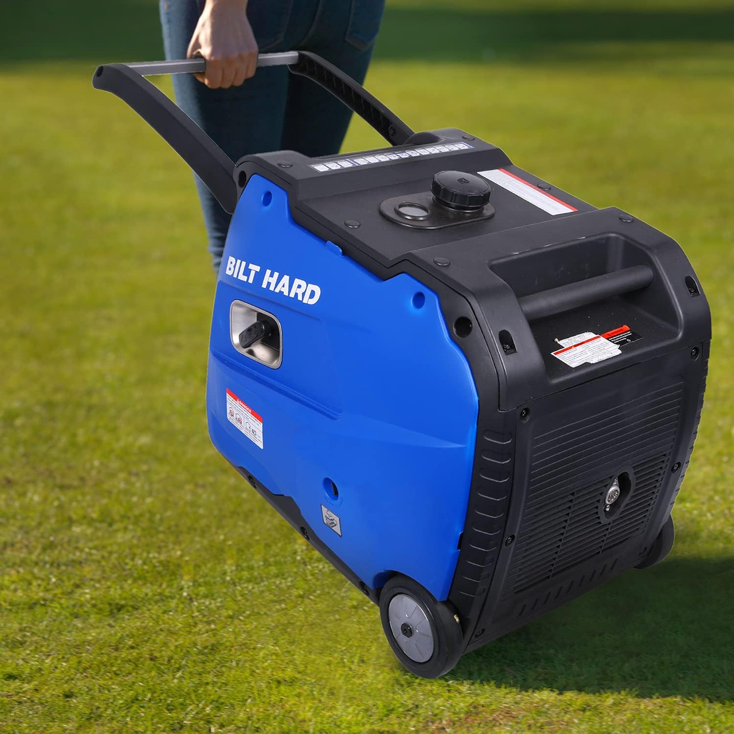 BILT HARD 4000 Watt Quiet Inverter Generator, with Electric Start, Fuel Shut Off, Gas Powered RV Ready Outdoor Portable Generator 4000W, EPA & CARB