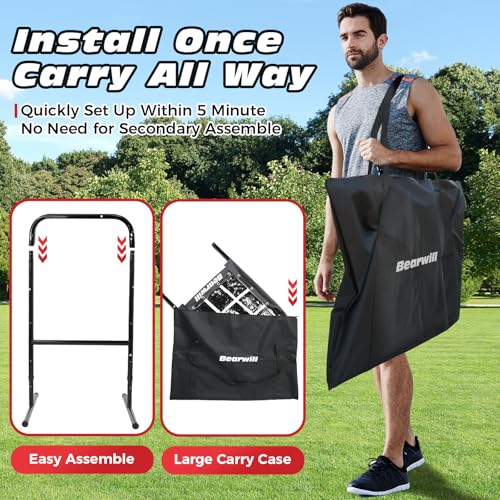 Pitching Net, 9 Hole Baseball Softball Net with Strike Zone, Adjustable Pitcher Training Equipment with Throwing Target