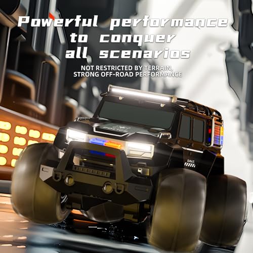 Threeking 1:16 Waterproof Monster Truck Pickup Toys RC Cars Remote Control Car Truck Toys 4WD All Terrain Off-Road Car Toy Gifts Presents 6 7 8 9 10 11 12 Year Old Kids Boys Girls Toys