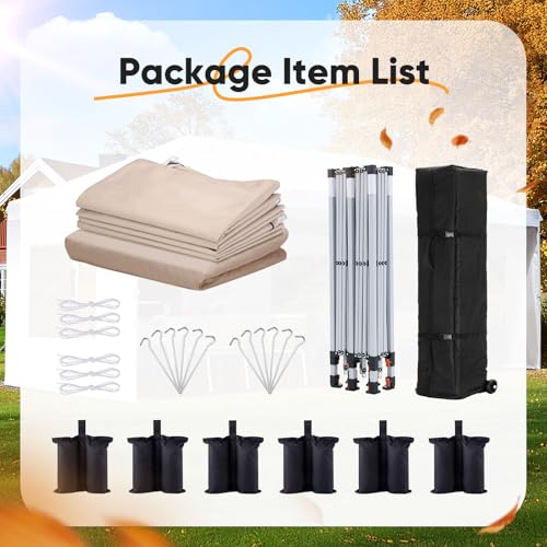 Quictent 10x20ft Easy Pop up Canopy Tent Instant Canopy Shelter Waterproof with Roller Bag