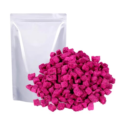 Mkostlich Freeze-dried Dragon Fruit, 3.52oz/100g Diced Dragon Fruit with 1 Ingredients, No Sugar Added, Dragonfruits Cube for Drink, Dried Dragon Fruit Snack (Pack of 1)