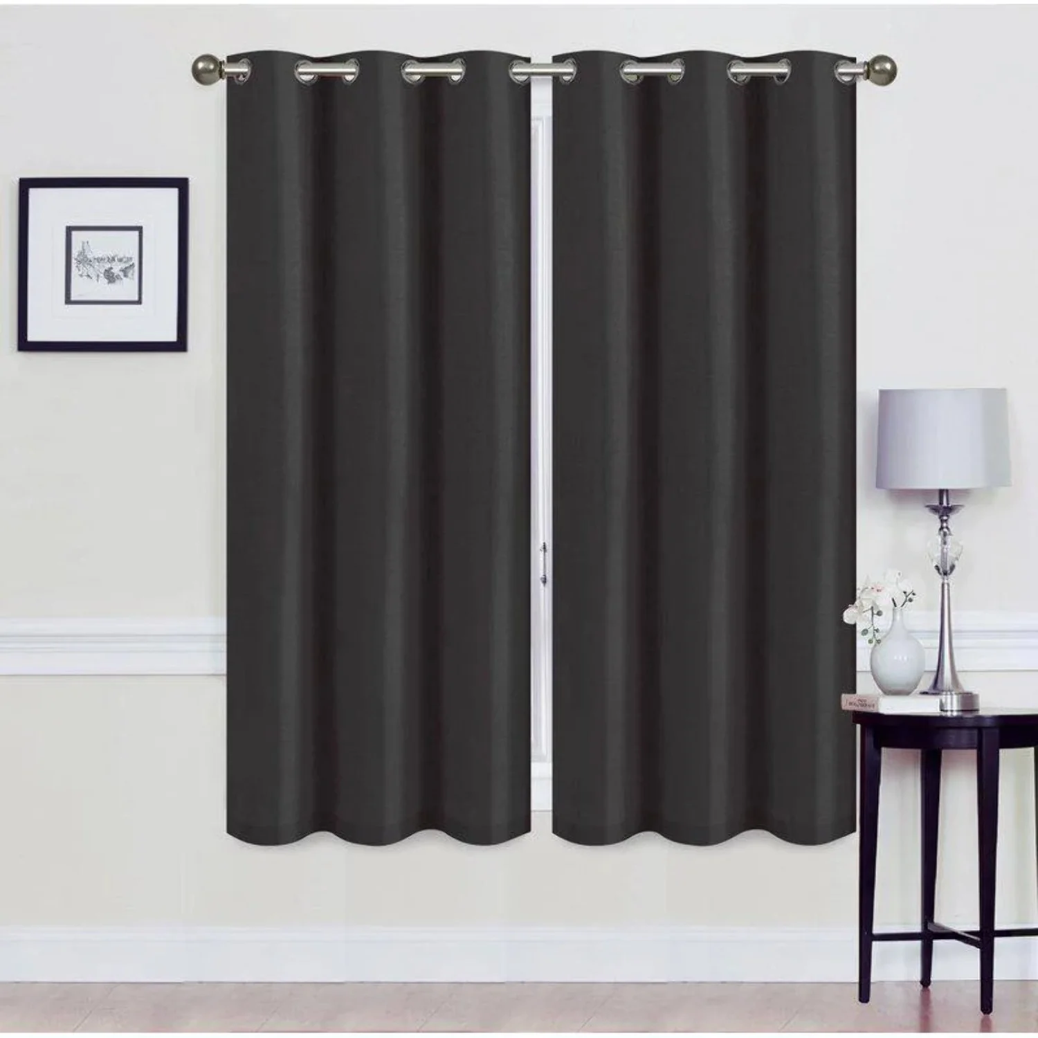 Set of 2: Foam-Backed Blackout Grommet Curtain Panel