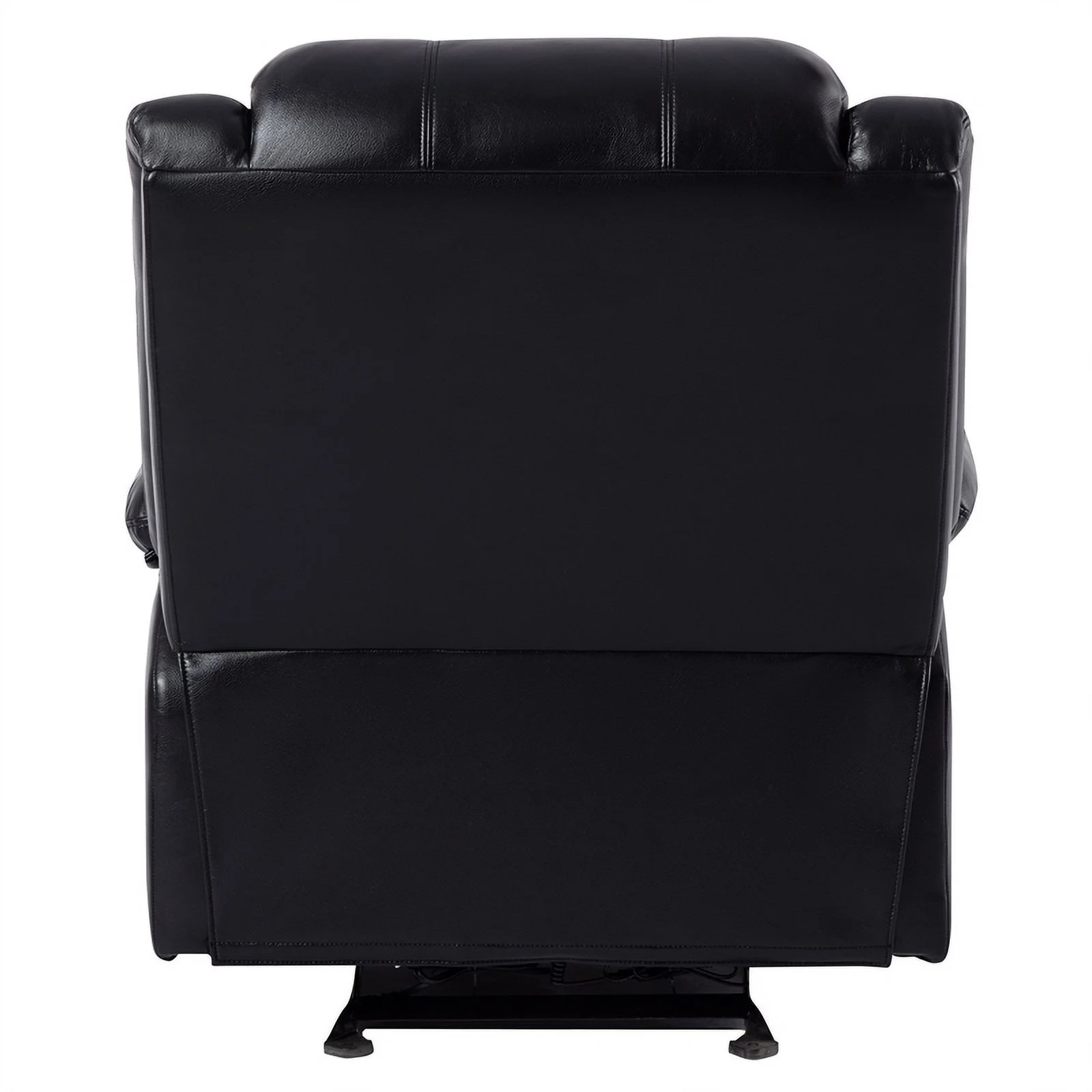 Maddie Home Faux Leather Power Recliner Glider with Plush Arms in Black