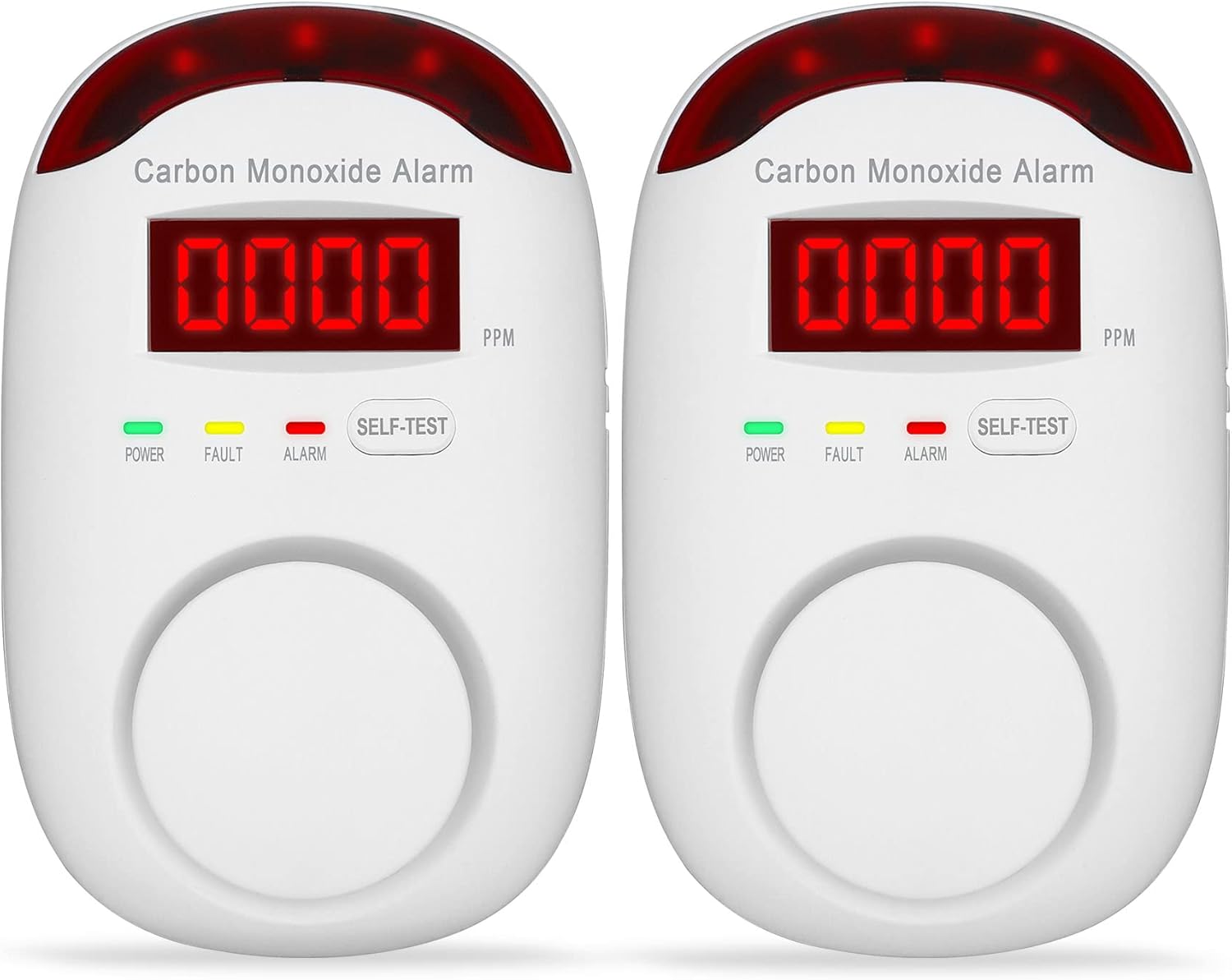 Plug-in Carbon Monoxide Detectors,Koabbit CO Level Monitoring Alarm with Light & Digital Display for Home/Kitchen/Bedroom,Accurate & Easy to Install,UL2034(2 Pack)