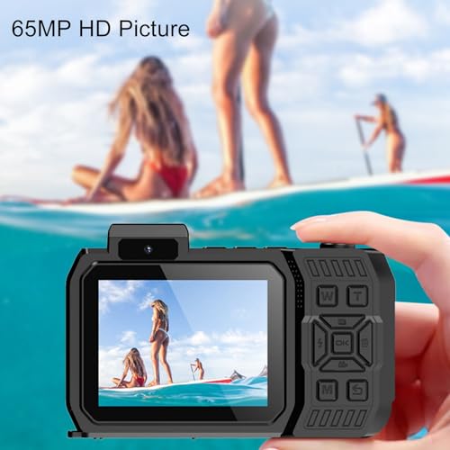 Zopsc Waterproof Action Camera, 2.88in 1.44in Dual Screen Underwater Sports Camera, 65MP 4K HD Pixel 33FT Autofocus Beauty Filters Diving and Swimming Camera, 2500mAh.