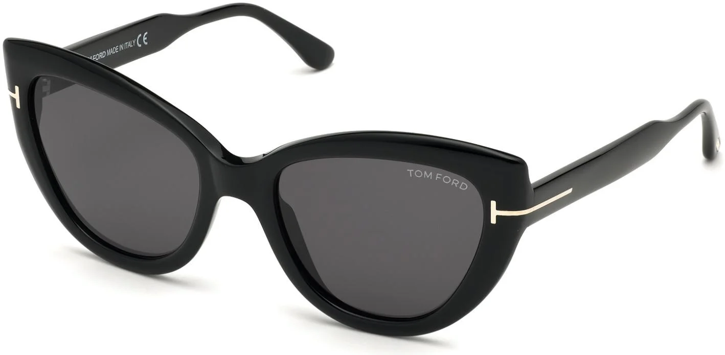 Tom Ford FT 0762 Sunglasses 01D Shiny Black/ Polarized Smoke Lenses