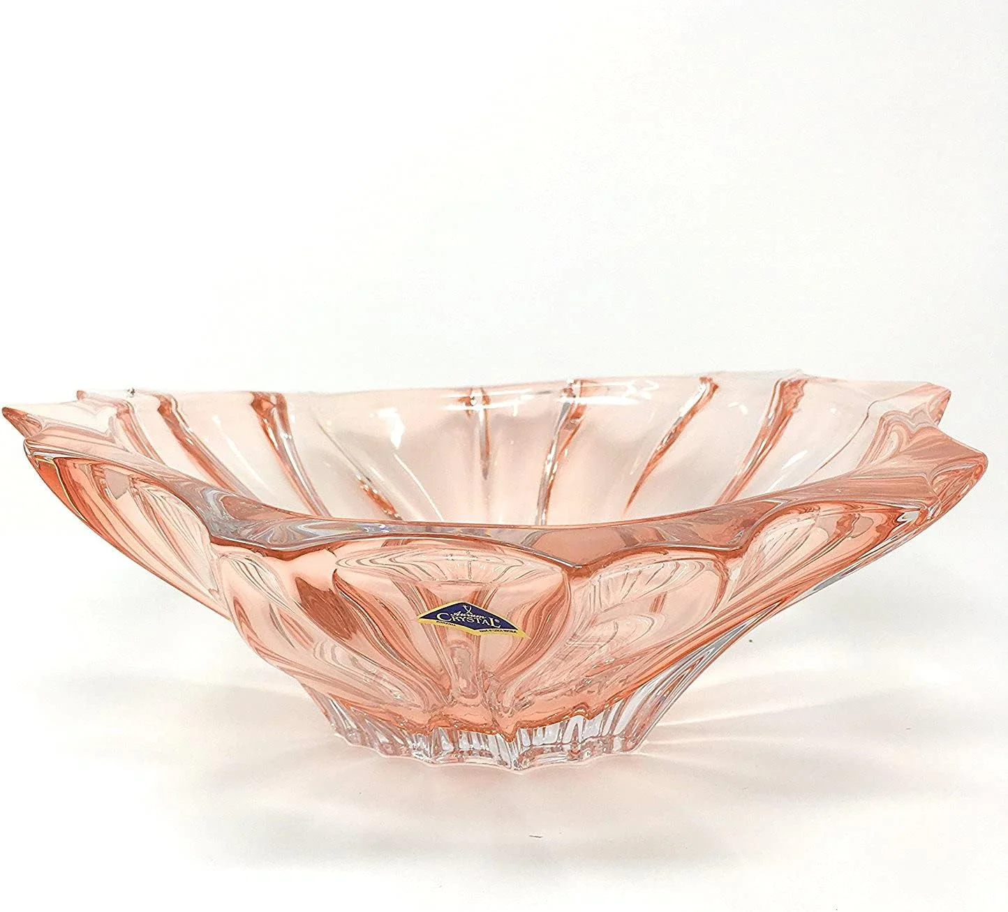 Plantica Collection Modern Crystal Hand-Crafted Decorative Bowl - 13 Inch Bowl,
