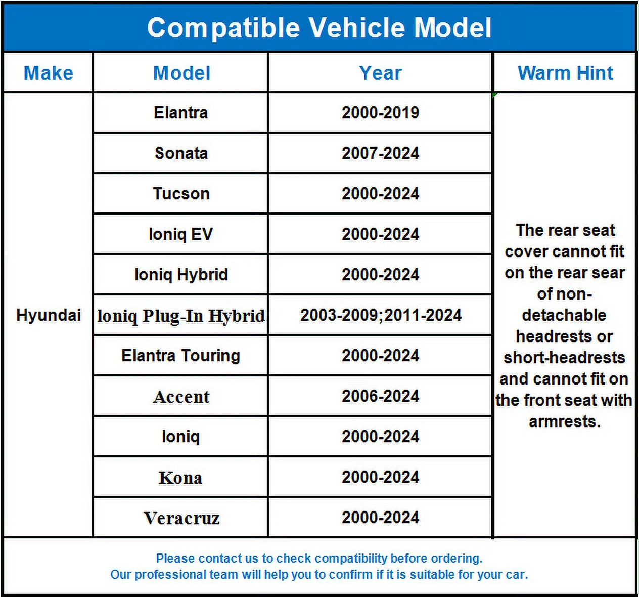 Car Seat Covers For 2000-2024 Hyundai Kona Tucson 5 Seat Deluxe PU Leather Cushion Protector Waterproof Black