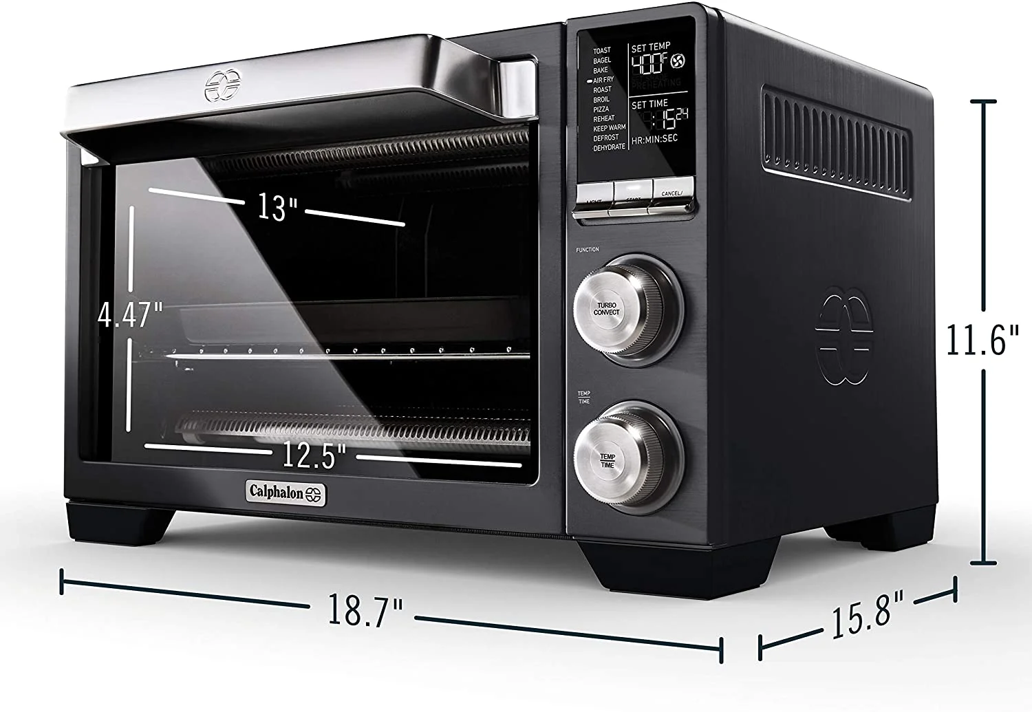 YINCHEN Air Fryer Oven, 11-in-1 Toaster Oven Air Fryer Combo, 26.4 QT/25 L, Fits 12