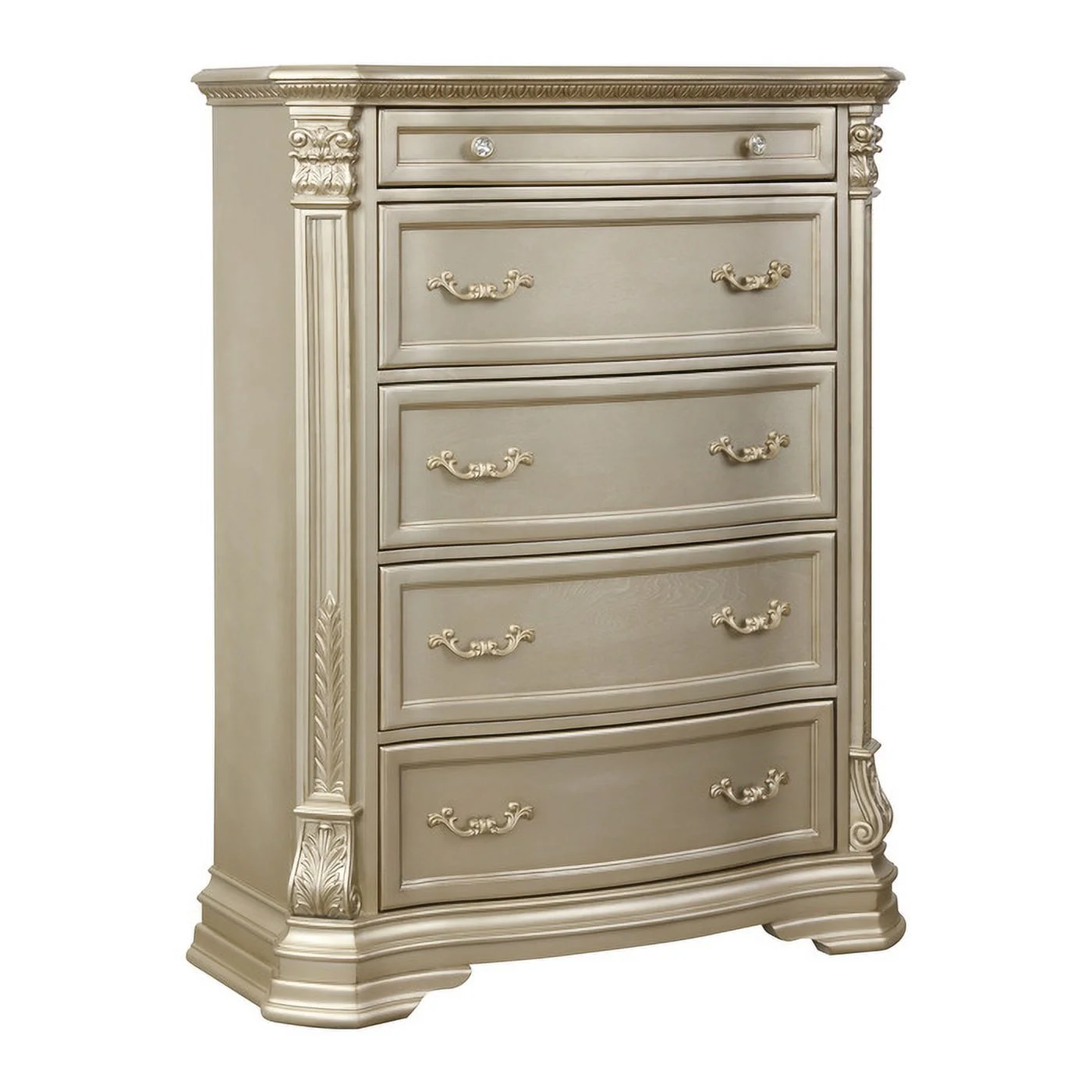 Old World European styled Chest - Traditional Design with Champagne Finishes