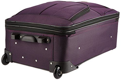 Rockland Journey Softside Upright Luggage Set,Expandable, Lightweight, Black, 4-Piece (14/19/24/28)
