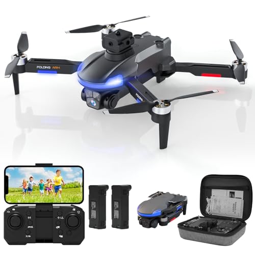 Drone with Camera for Kids, 1080P HD FPV Foldable Drones for Beginners, Brushless Motor Drone with Carrying Case, Long Flight Time, One Key Take Off/Land, Altitude Hold, 360° Flip, Obstacle Avoidance
